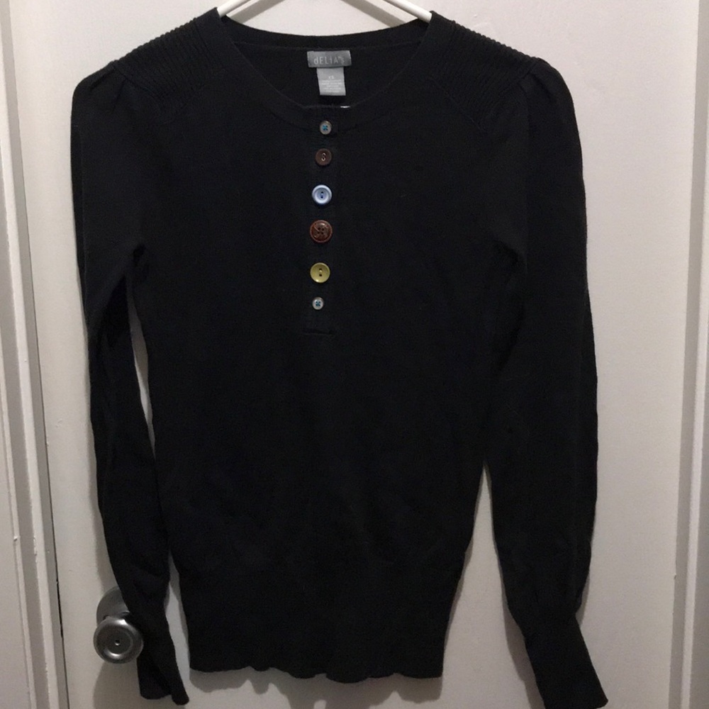 Black Button Sweater